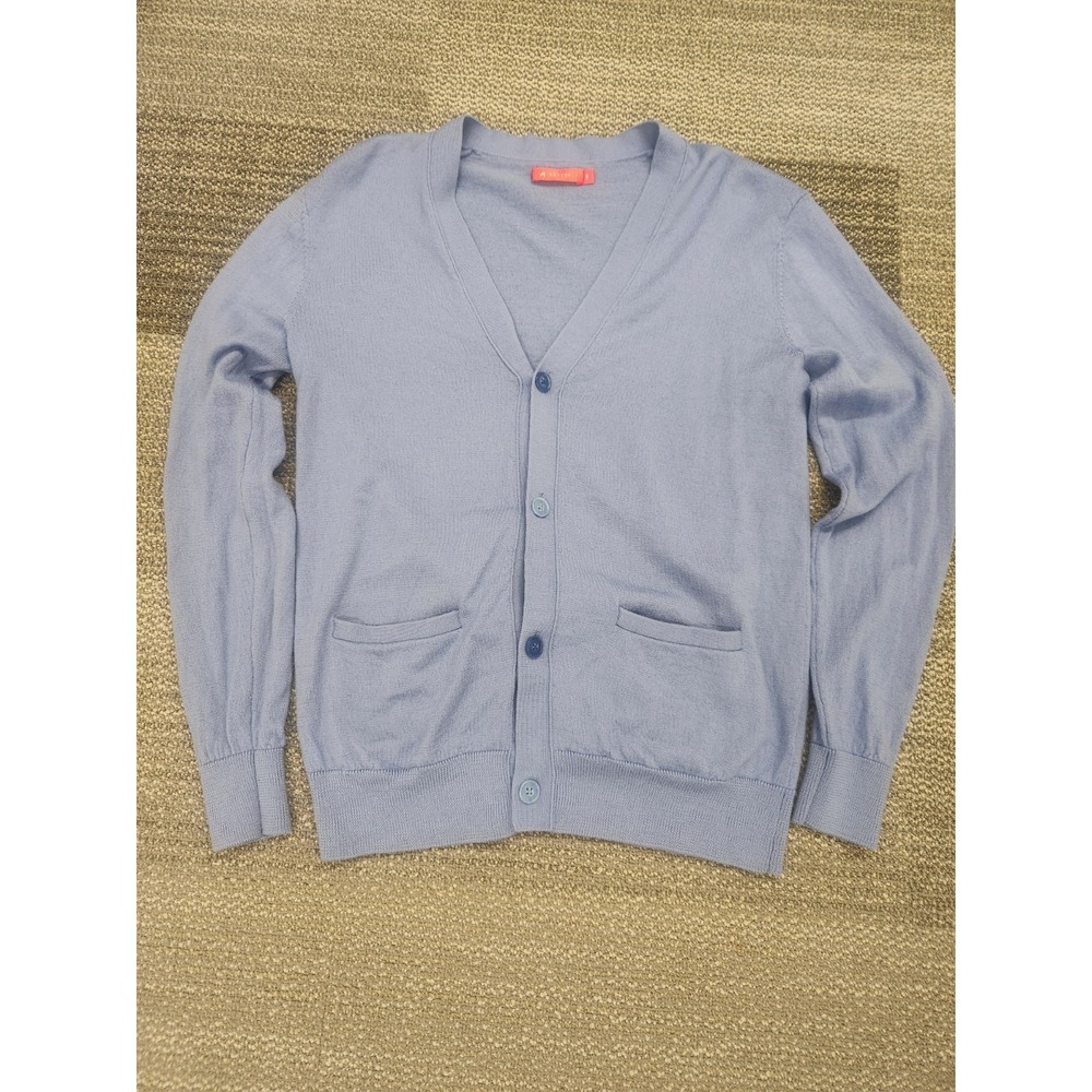 Redvanly Budlow Cardigan Sweater Mens 100% Merino Wool Front Pocket Size Small